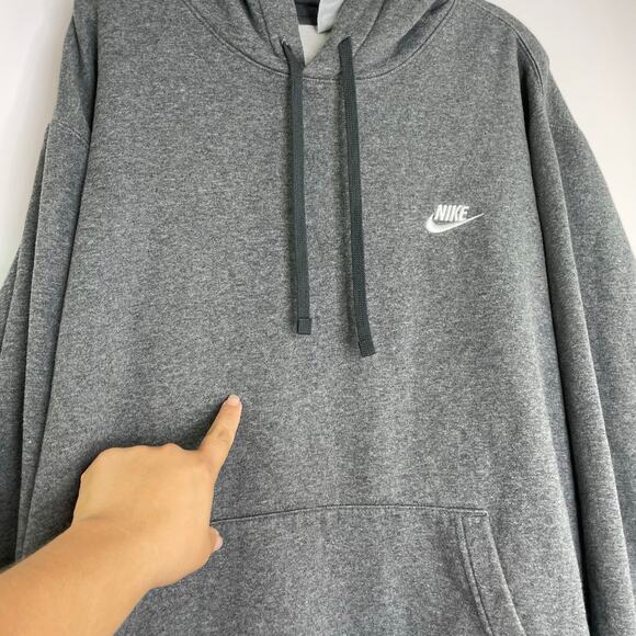 Nike Tall Gray Pullover Hoodie Sweatshirt Athleisure Activewear Men's Size XXL - Picture 4 of 14